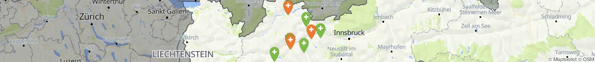 Kartenansicht für Apotheken-Notdienste in der Nähe von Ehenbichl (Reutte, Tirol)